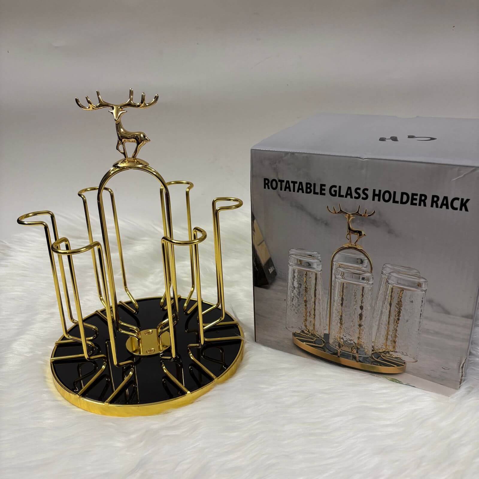 Rotatable Glass Holder Deer
