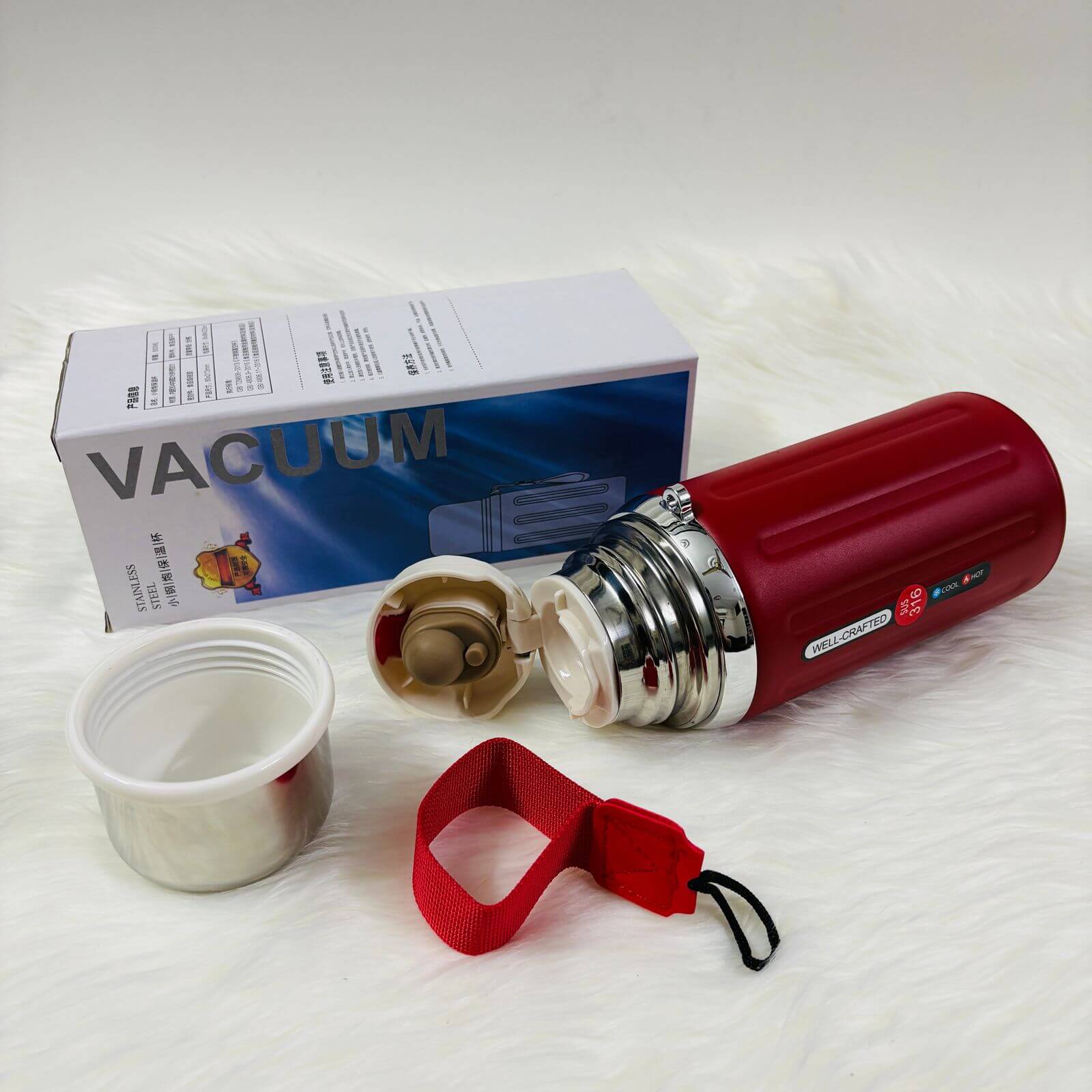 Hot-Cold Vaccum Flask Red